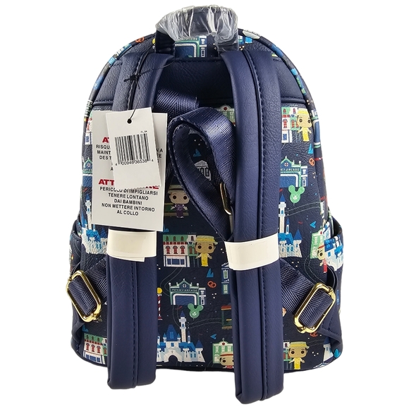 Loungefly Disney Parks Dapper Dans Main Street USA Mini Backpack Blue Red NWT - Picture 2 of 16